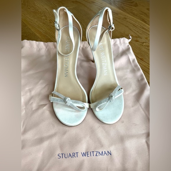 STUART WEITZMAN Crystal-embellished satin sandals - Picture 5 of 10